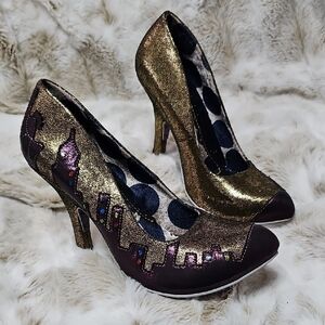 Irregular Choice Metallic Bronze and Deep Purple Heels‎